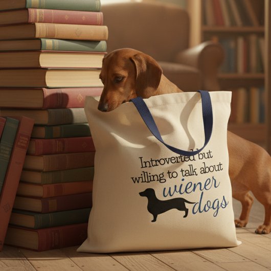 Introvert door bereid om te praten over Wiener Hon Tote Bag