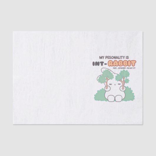 Introvert door Natuur: De INT-RABBIT Persoonlijkhe Tissuepapier (Voorkant)