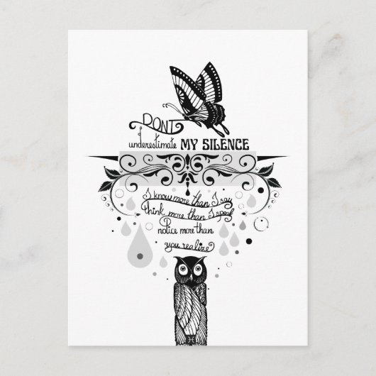 Introvert Empath Stilte wijsheid inkt quote Briefkaart (Voorkant)