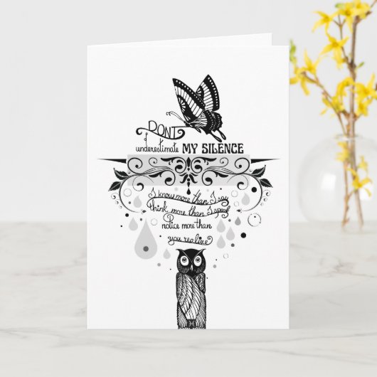 Introvert Empath Stilte wijsheid inkt quote Kaart (Gele Bloem)