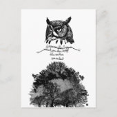 Introvert Empath Uil wijsheid geïllustreerd inkt c Briefkaart (Voorkant)