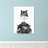 Introvert Empath Uil wijsheid geïllustreerd inkt c Canvas Afdruk (Insitu (Houten vloer))
