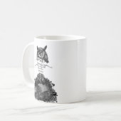 Introvert Empath Uil wijsheid geïllustreerd inkt c Koffiemok (Voorkant links)