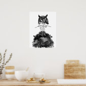 Introvert Empath Uil wijsheid geïllustreerd inkt c Poster (Keuken)
