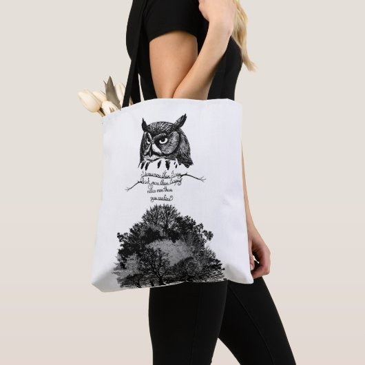 Introvert Empath Uil wijsheid geïllustreerd inkt c Tote Bag (Dichtbij)