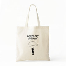 Introvert Energie  – Bewerkbare Quote Cat Tote Tas