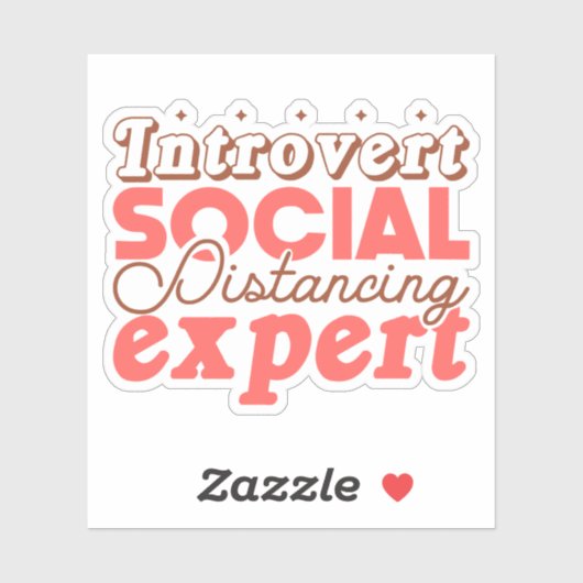 Introvert expert op het gebied van sociale afstand sticker (Vel)