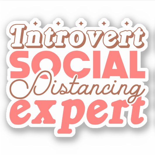 Introvert expert op het gebied van sociale afstand sticker (Voorkant)