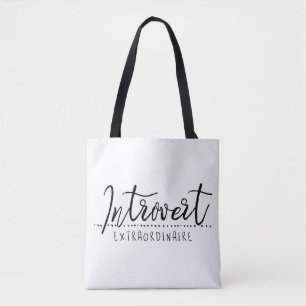 Introvert Extraordinaire Typografie Tote Bag