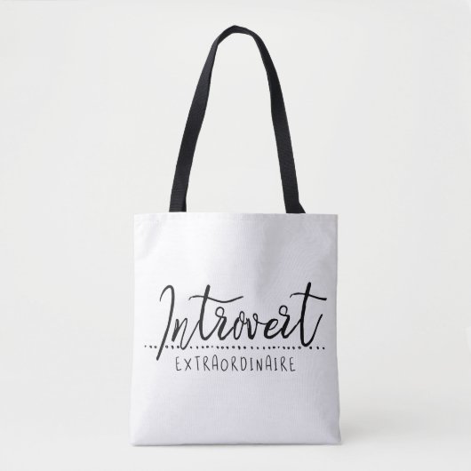 Introvert Extraordinaire Typografie Tote Bag (Voorkant)