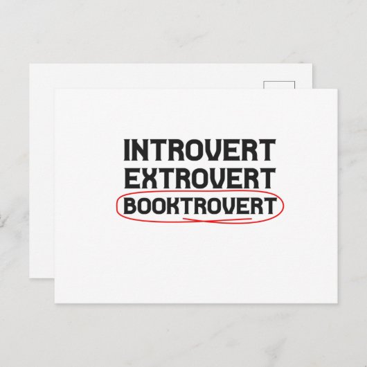Introvert Extrovert Booktrovert Funny Book lovers Briefkaart (Voorkant / Achterkant)