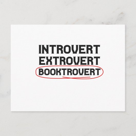 Introvert Extrovert Booktrovert Funny Book lovers Briefkaart (Voorkant)