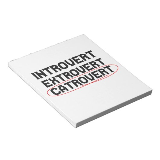 Introvert Extrovert Catrovert Funny Notitieblok (Schuin)