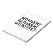 Introvert Extrovert Catrovert Funny Notitieblok (Linkerzijde)