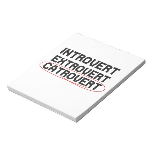 Introvert Extrovert Catrovert Funny Notitieblok (Linkerzijde)