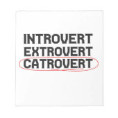 Introvert Extrovert Catrovert Funny Notitieblok (Voorkant)