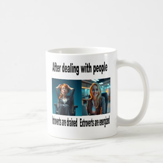 Introvert/Extrovert koffie mok (Rechts)