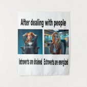 Introvert/Extrovert Quiz op een wandtapijt Wandkleed (Voorkant)
