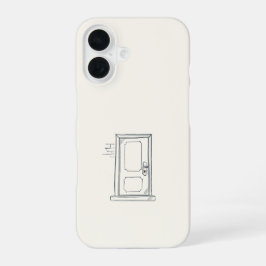 Introvert Geschenk Minimalist Deur Gesloten Lijnku iPhone 16 Hoesje