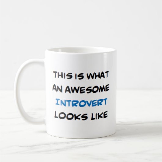 introvert, geweldige koffiemok (Links)
