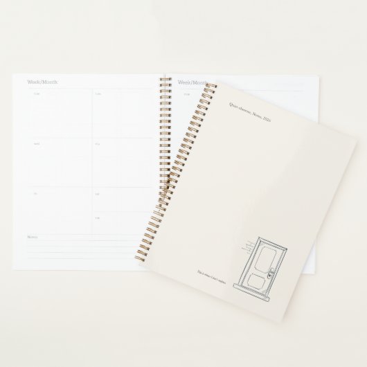 Introvert Gift Quiet Solitude Closed Door Planner (Display)