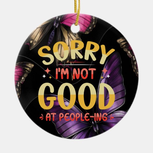 introvert grappig sorry ik ben niet goed in mensen keramisch ornament (Voorkant)