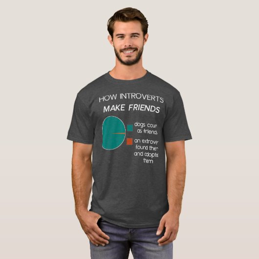 Introvert Grappige Introverts Pie Chart T-shirt (Voorkant volledig)