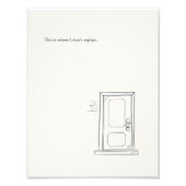 Introvert Grens Minimalist Lijnkunst Cadeau Foto Afdruk (Voorkant)