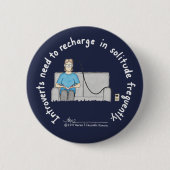 Introvert Grondbeginselen: Donkere blauwe Button o (Voorkant)