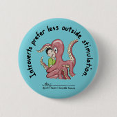 Introvert Grondbeginselen: Stimulering Blauwe Butt Ronde Button 5,7 Cm (Voorkant)