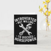 Introvert Horsepower Quote Mechanische Wrench Humo Kaart (Gele Bloem)