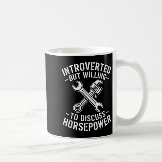 Introvert Horsepower Quote Mechanische Wrench Humo Koffiemok (Rechts)