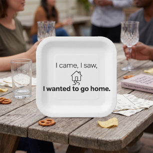 Introvert Humor Ik Kwam Ik Zag Wilde Naar Huis Gaa Papieren Bordje