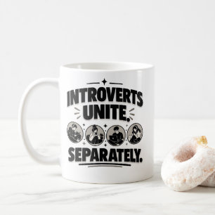Introvert Humor Introverts Verenigen zich Afzonder Koffiemok