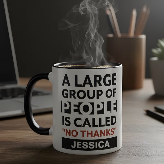 Introvert Humor vet zwart wit sarcastische Mok