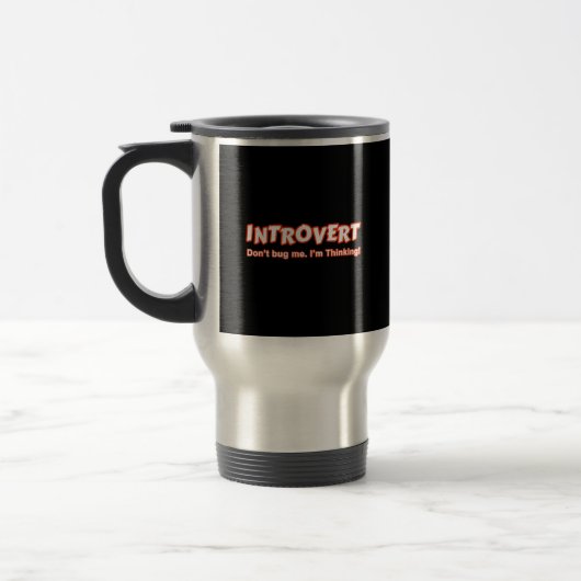 Introvert... ik denk er niet aan. reisbeker (Links)