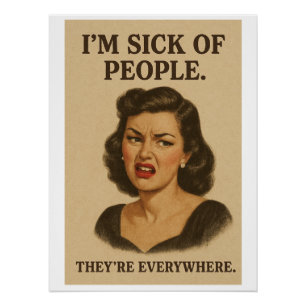 Introvert illustratie perfect poster