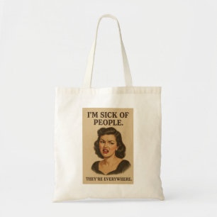 Introvert illustratie tote bag