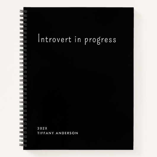Introvert in progress Funny Introverts Gifts Notitieboek (Voorkant)