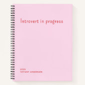 Introvert in progress Funny Introverts Gifts Notitieboek (Voorkant)