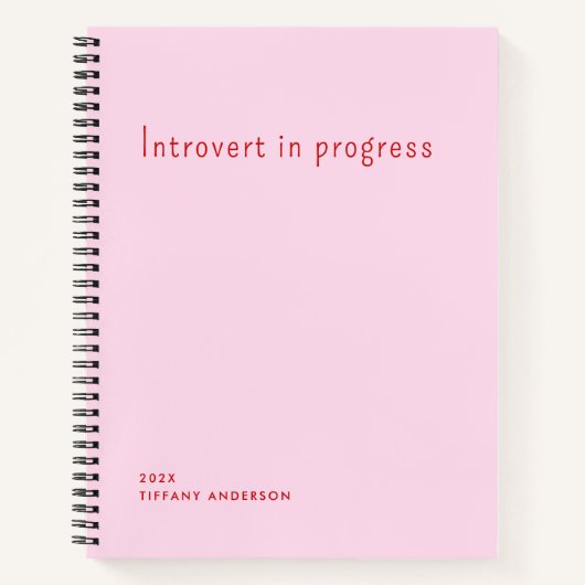 Introvert in progress Funny Introverts Gifts Notitieboek (Voorkant)