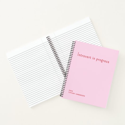 Introvert in wording Grappige introvert cadeaus Notitieboek (Binnen)