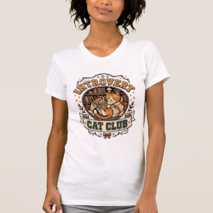 Introvert Kat Club Kat Introvert Anti Sociaal Vint T-shirt