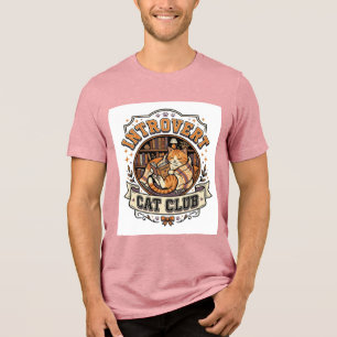 Introvert Kat Club Kat Introvert Anti Sociaal Vint Tri-Blend Shirt