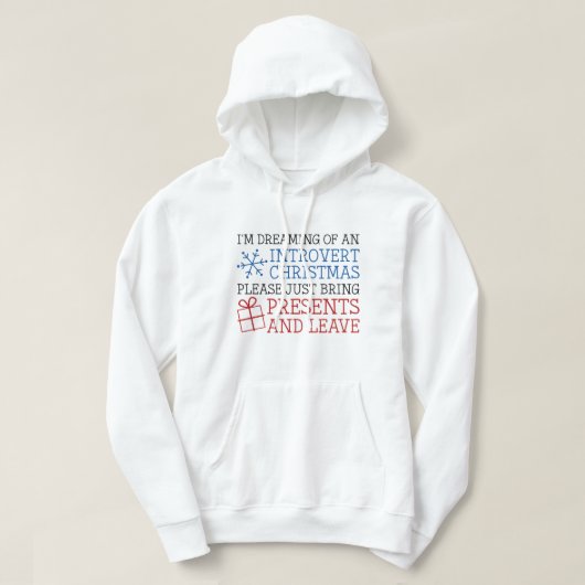 Introvert Kerstmis Hoodie (Design voorkant)