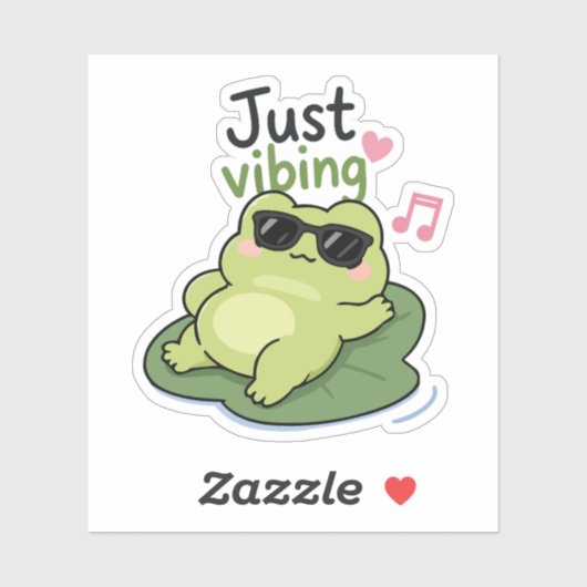 Introvert Kikker Meme Sticker – Gewoon Vibing Cute (Vel)