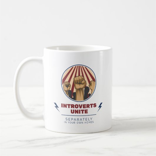 Introvert koffie-Mok | Introverts Unite Koffiemok (Links)