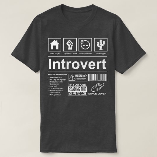 Introvert Label Tas T-shirt (Design voorkant)