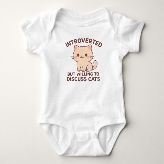 Introvert Maar Baby Onesies om over Katten te Prat Romper (Voorkant)