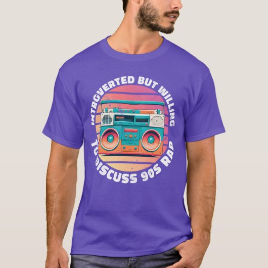 introvert, maar bereid om 90s Rap Sunset te bespre T-shirt (Voorkant)